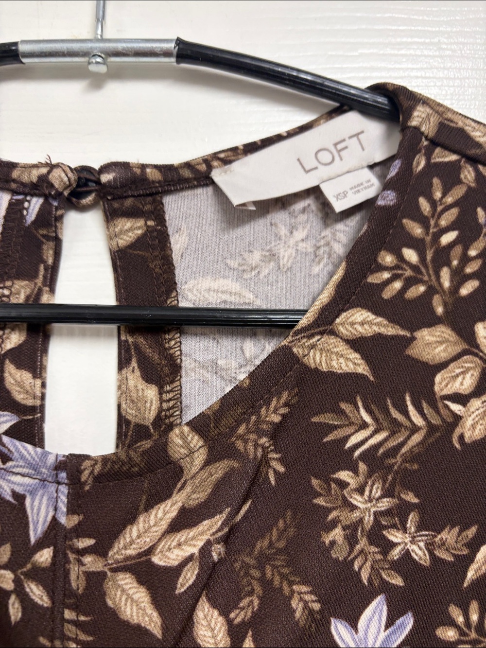 Loft Floral Ruched Front Long Sleeve Maxi Dress - Brown Floral - Picture 2 of 5